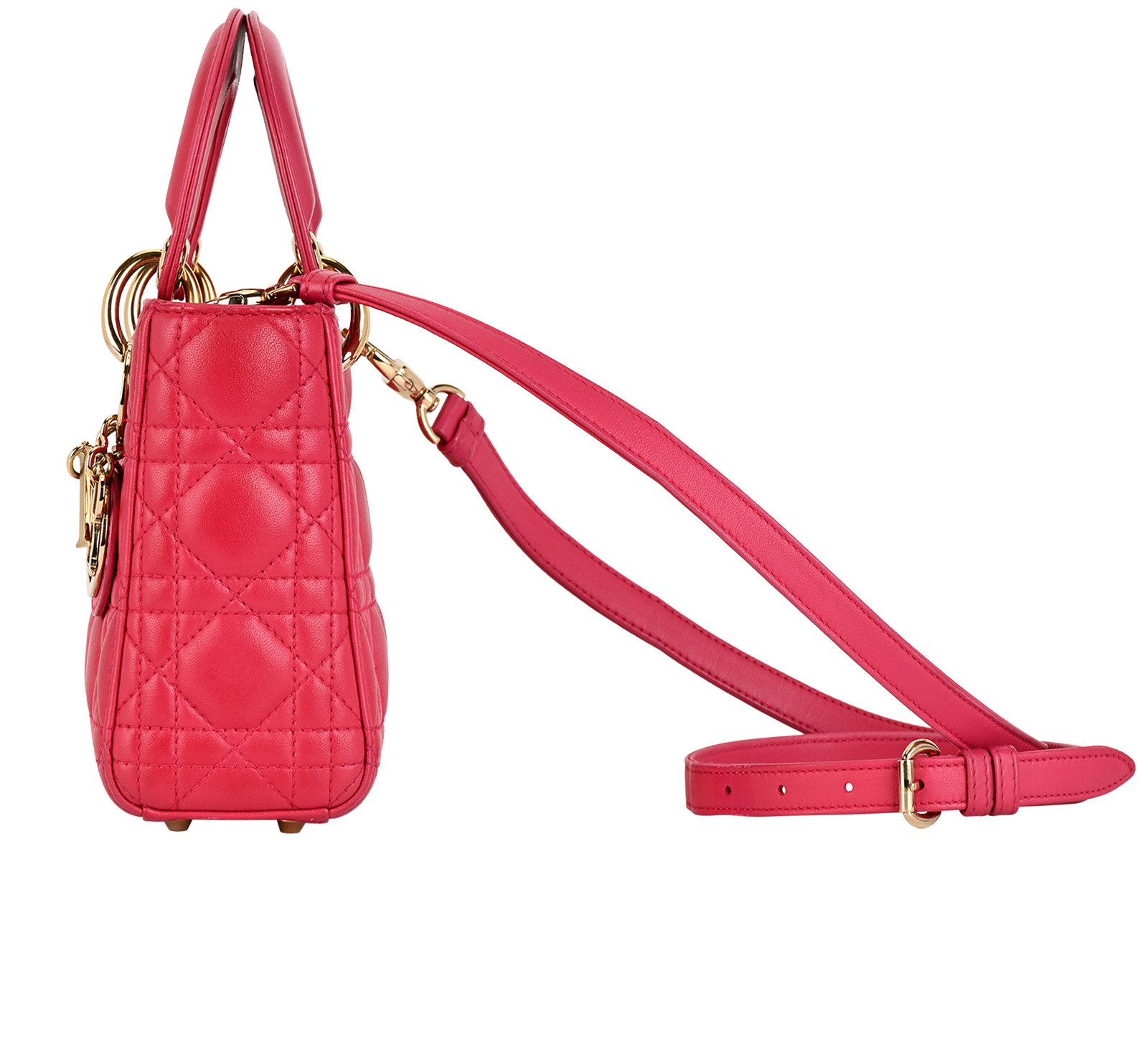 Lady Dior Mini, &pound;2,600, Handbags, Pink, Leather, Bottom view